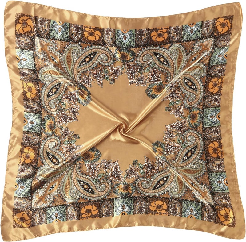 VBAEI 35” Large Square Satin Head Scarf - 1Pcs Satin Hair Scarf Silk Bandana Head Wraps For Women - Image 5